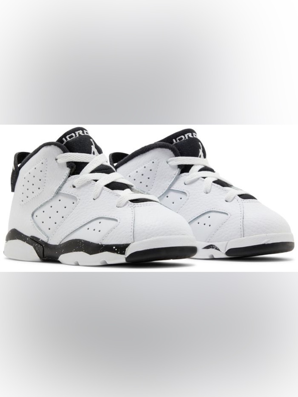 Jordan 6 Retro Toddler White and Black Basketball Sneakers | Size 7c